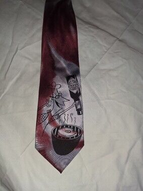 Vintage Tabasco Brand Silk Tie Novelty Backyard BBQ Grill Chef Made in USA